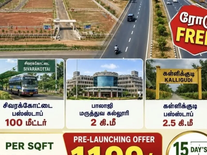 700 Acres Plot for Sale in Sivarakkottai virutunagar nh hiway road, sivarakkottai, Arasapatti